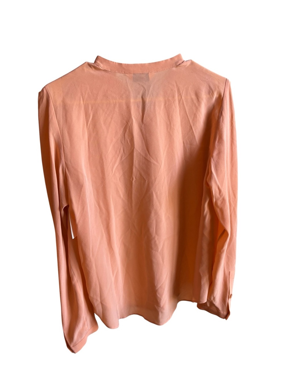 Joie Coral-Peach Button-Down Mandarin Collar Blouse - Picture 3 of 4